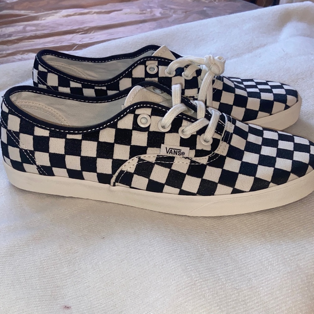 Vans Black and White Checkered Lace-Up Shoes